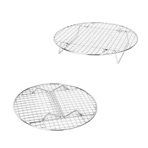 Round Cake Cooling Rack, Foldable Stainless Steel Steaming Rack with Feet