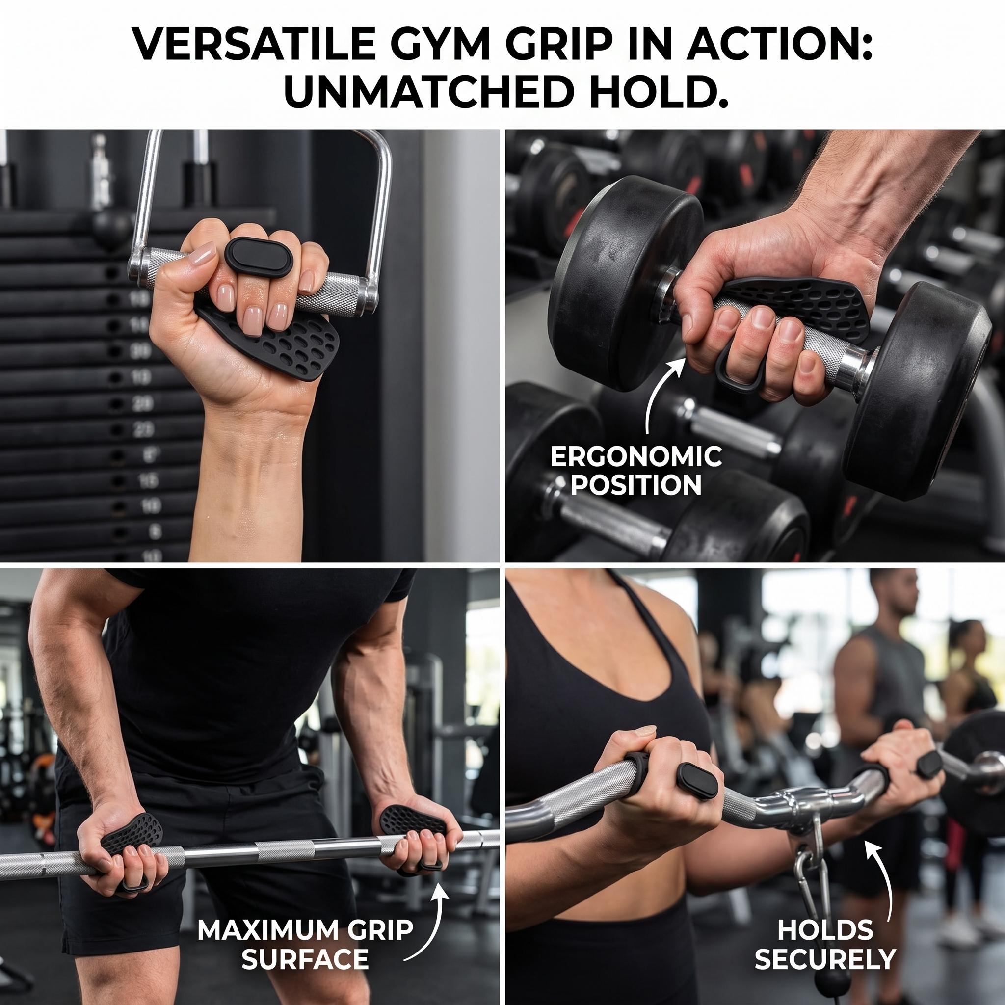 Unisex Anti-Slip Silicone Gym Grip Pads - Palm-Fit Shape Weightlifting Accessories with Palm Protection, Portable Storage Case, Suitable for Dumbbells, Pull-Ups