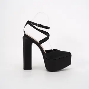 Women's 6 in  Block High Heels Ankle Buckle Sandals Pumps