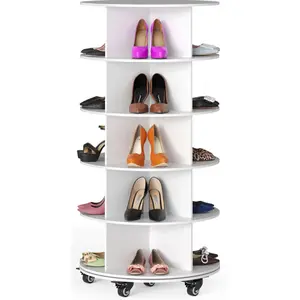 5-Tier Rotating Shoe Rack with Wheels 5-Tier Rotating Shoe Rack with Wheels