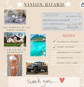Vision Board Poster - Manifestation Board Dream Board Law of Attraction (24 x 24)