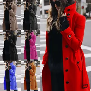 Women’s Stand Collar Wool Blend Coat