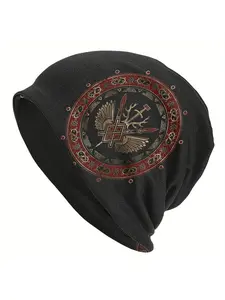 Gungnir Spear of Odin Black And Red Viking Beanies Caps Fashion Bonnet Unisex Soft Hats