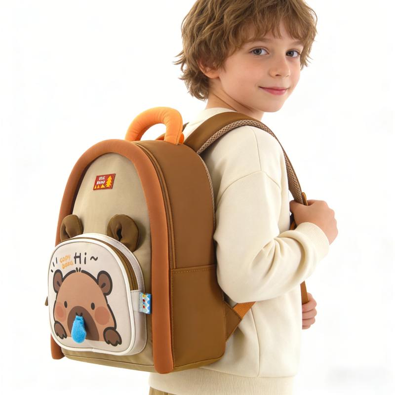 Uiuikumo #481 Capybara Double Shoulder Bag Cute Capybara Backpack Waterproof Dirt-resistant Adorable Schoolbag