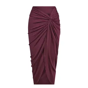 Andros Sarong - Eggplant Wide Rib