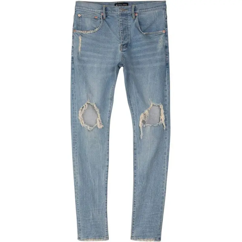 Purple Brand Drop Fit Midrise Tapered Leg Lt Indigo Jeans Indigo