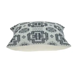 HomeRoots 383091 16 x 16 x 5 in. Gray Aztec Design Throw Pillow