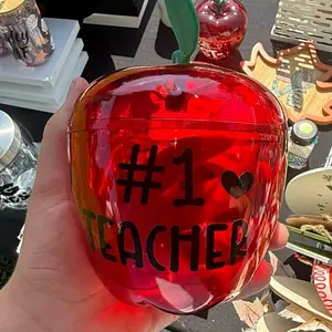 Teacher Appreciation Gift - Red Apple Design with "#1 Teacher" Text, Perfect for Celebrating Educators