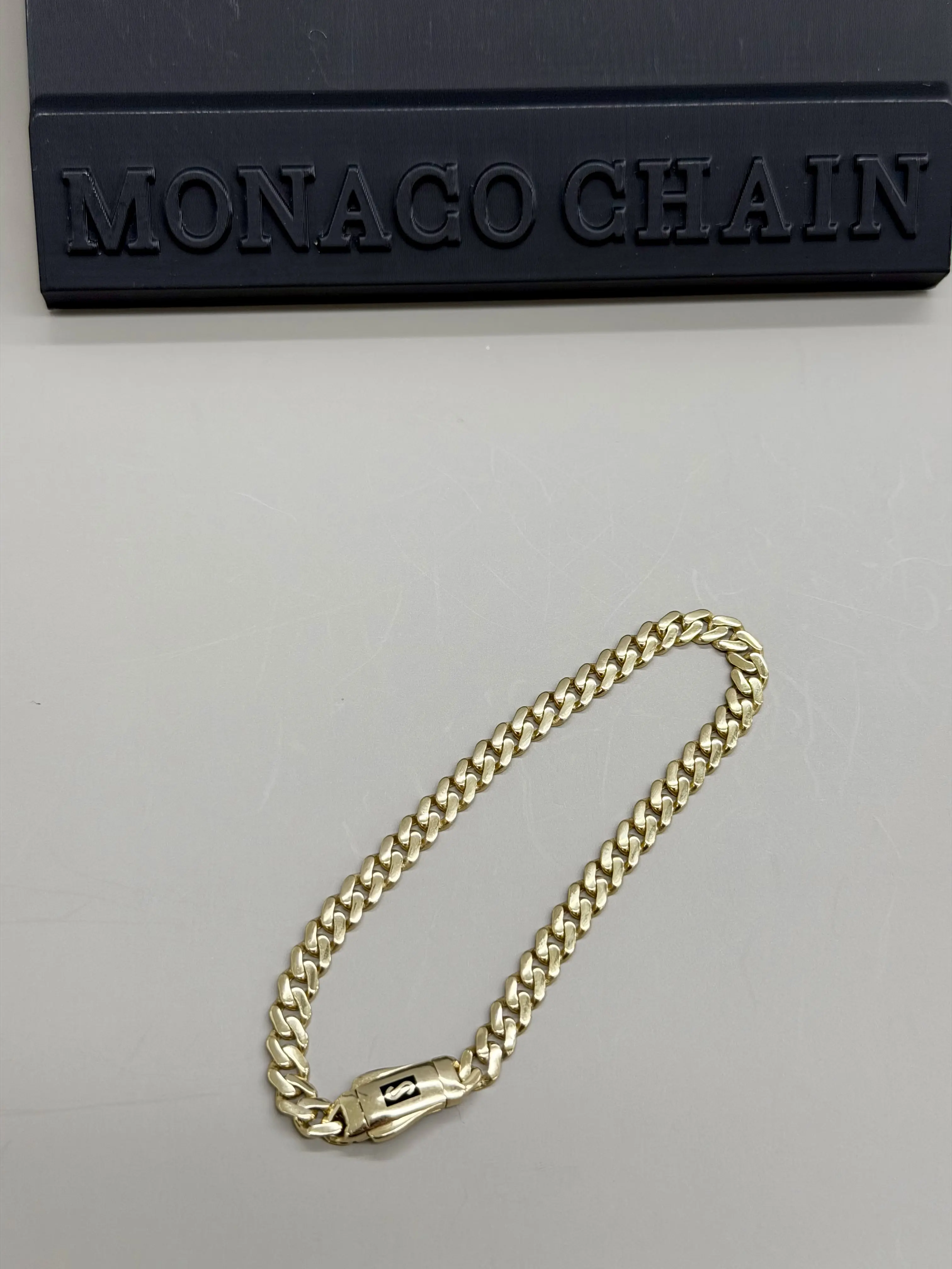 10K Monaco Plain Lizo Gold Bracelet – 5mm (6.5"–7.5")
