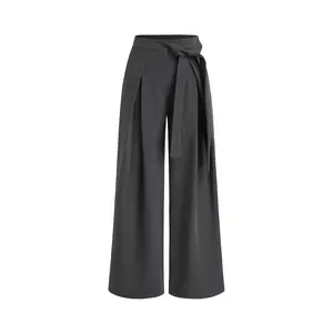 Cider Women's Mid-Rise Pleated Tie-Side Straight Leg Pants SwimWeek