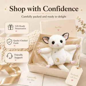 Ultra Soft Sugar Glider Plush Toy with Moon and Star Embroidery, Cute Flying Squirrel Stuffed Animal, Mini Trinket Keychain, Kawaii Home Decor for Bedroom, Cozy Party Gift for Kids