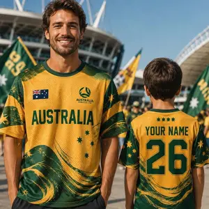 Australia Soccer Custom Name Number Football Shirt Aussie Game Day Apparel Women Festival Clothing Blokette Aesthetic Top