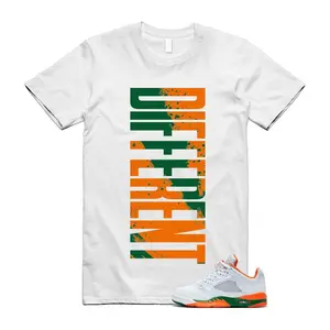 5 Miami Hurricanes Brilliant Orange Pine Green White T Shirt Match DFRNT