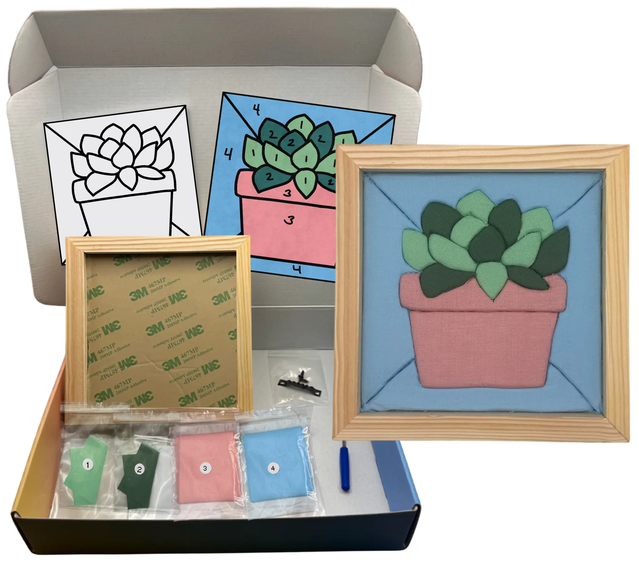 DIY Kinusaiga Art Kit - Pastel Succulent Decorative Wall Art Craft Kit & DIY Set, Ideal Gift for Girls Night, Craft Night, Adds a Splash of Color
