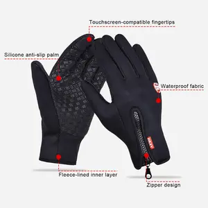 Winter Warm Touch Screen Gloves for Men & Women Windproof Waterproof Cycling Fishing Outdoor Work Sports Black Gray Pink Hand Cover with Touchscreen Fingers & Anti-Slip Palm