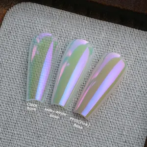 YOKEFELLOW GleamTap Cushion Aurora Chrome Nail Powder GT113 Daydream/ Green Blue with Lilac Sheen- Mermaid Aurora Effect ,Nail Art Glitter Decoration for Home DIY Salon Manicure