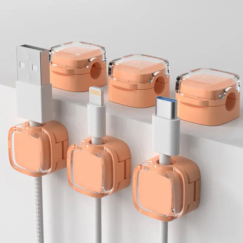 Magnetic Desktop Cable Manager & Organizer | Data Cable Storage, Bedside Charging Cable Retainer | Network Cable Clip & Wall Organizer Buckle for Tidy Home & Office Setup