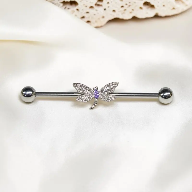 Dragonfly Industrial Barbell Piercing Jewelry
