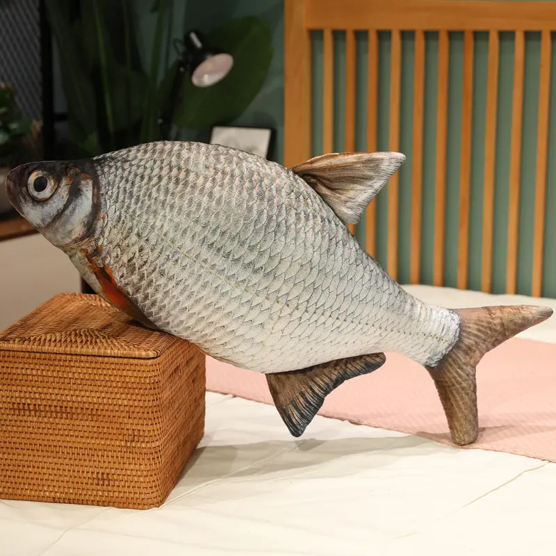 TikTok realistic fish plush pillow toy, prank toy for work, pet toy, cat amusing gadget wholesale