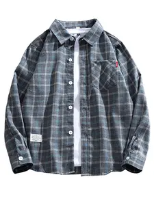 Men's Lightweight Classic Plaid Button-Down Pocket Shirt, Oversized Breathable Woven Top, Tag Detail, Casual Spring & Fall Streetwear