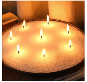 Candle Sand- White Candle Beads, Sand Wax, Pearled Candles with Wicks (50 Pcs) & Wooden Spoons, Sand Candles Unscented for Powder Candle Making