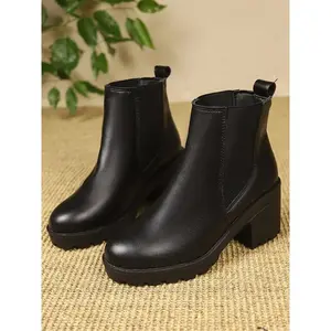Women's High Heel Chelsea Boots, Autumn Elastic Design, Comfortable Daily Wear Shoes, Versatile Fashion Footwear for Women, Boot Heels