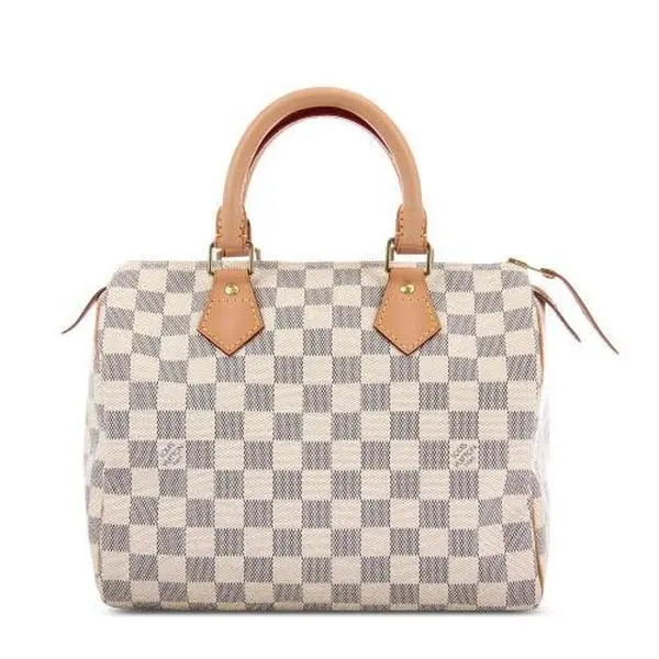 Pre-owned Louis Vuitton leather Shoulder Bags Speedy damier azur handbag