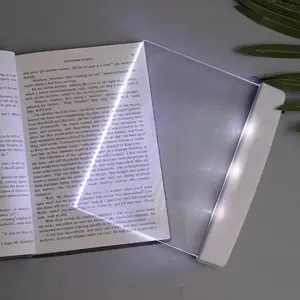 Flat Reading Light for Nighttime Bedside Use, Eye-Caring LED Booklight, Portable Bookmark Lamp, High-Lumen Full-Page Illumination