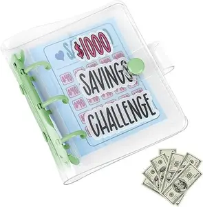 Mini Budget Binder with Cash Envelopes, Compact Money Saving Binder for Cash Stuffing System, Portable Wallet with 12 Pockets & Expense Tracker Sheets, Budget Organizer for Women On the Go