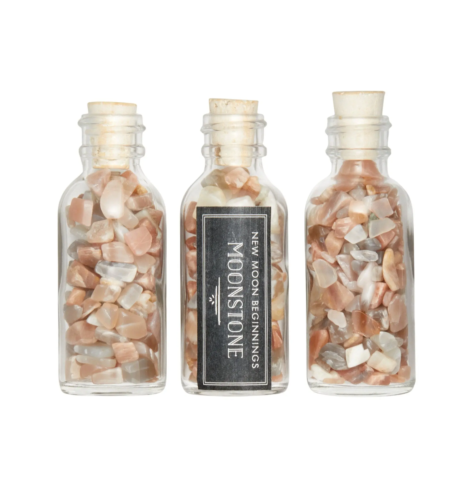 Moonstone Gem Bottle - Polished Chips of Moonstone Crystals