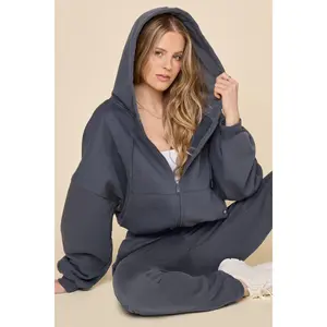 Zip Cloud Hoodie - Denim Blue