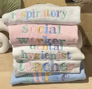 Custom embroidered pastel colors career sweatshirt