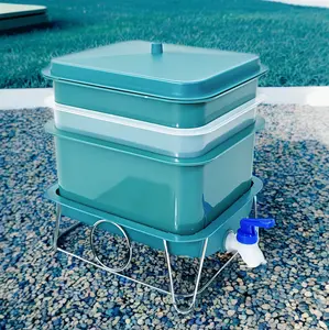 3 Tier Worm Composting Bins, Worm Composting Bins for Indoor and Outdoor, Worm Farm Starter Kit, Garden Worm Composting Bins for Recycling Food Waste