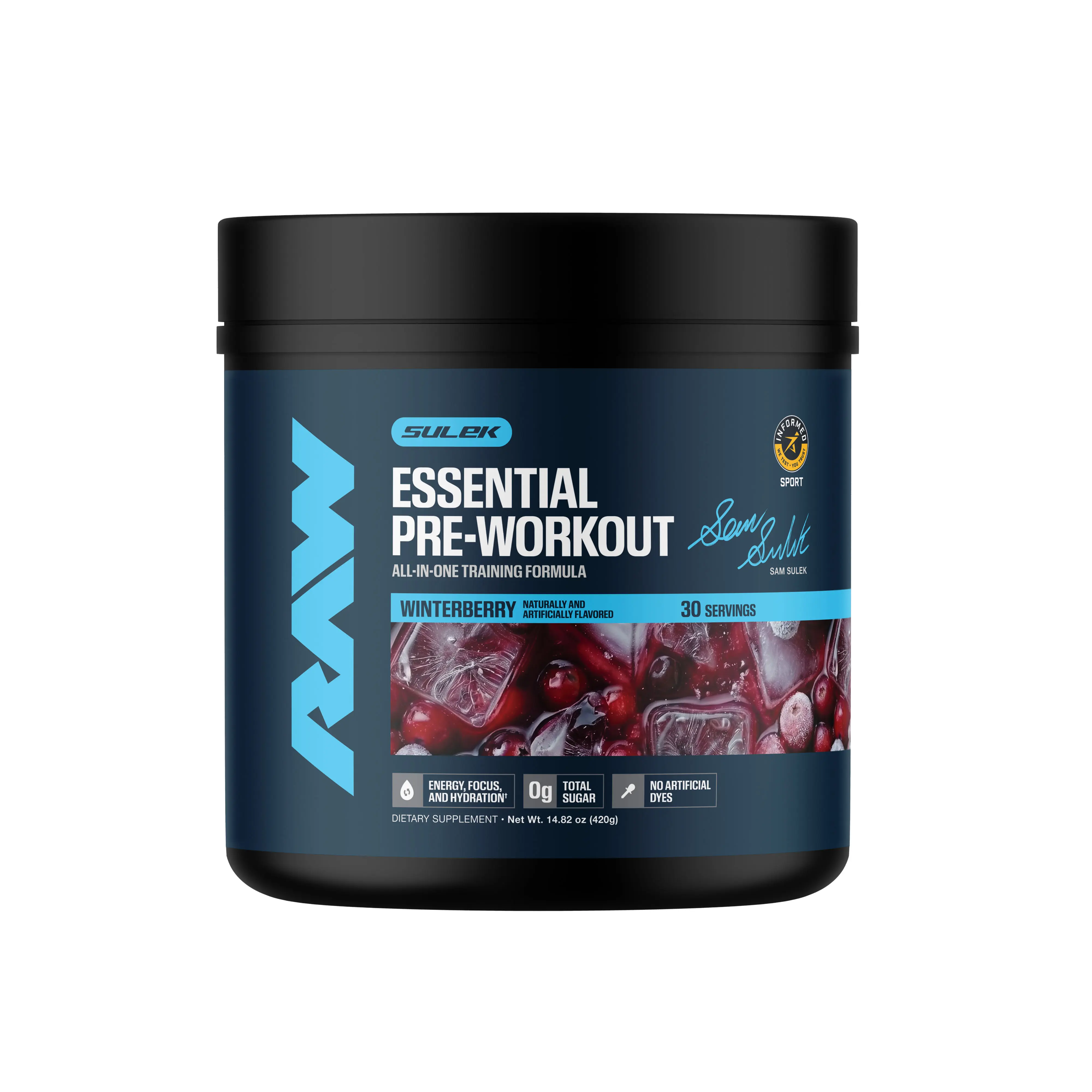 RAW Essential Pre Workout Powder – Energy, Focus & Pump – L-Citrulline, Beta Alanine & Caffeine – Pre Workout Supplement for Men & Women – 30 Servings