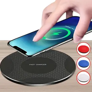10W Ultra-thin Electronic Wireless Charger Pad with Type-C Cable, Desktop Mobile Phone Fast Charging Station Phone Holder for iPhone 15 14 13 12 11 8 XR Samsung Xiaomi Series, Phone Charging Accessories
