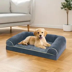 High-Quality Dog Sofa Bed with Non-Slip Bottom, Memory Foam for Small to Large Dogs, Easy Clean, Comfortable Indoor Use, Elegant Pet Furniture