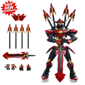T13 Action Figures Multi-Jointed Movable Mecha Samurai Robot Figures with Sword, Articulated Cool Posable Dummy 13 Display Model for Collectors Desktop(Assembly Required)