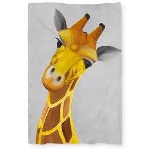 360 stand Twin Extra Long Giraffe Print Decorative Duvet Cover - Gray Wildlife Theme Bedroom Bedding Set, Breathable Textile with Whimsical Look for Home Decor, Breathable Duvet Set