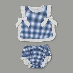 Toddler Girl Gingham Bummies Set – Summer Baby Girl Clothes, Cute Bubble Shorts + Top 2-Piece Outfit