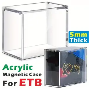 Acrylic Stackable Display Box for PTCG ETB Booster Box Cards, Trading Card Storage, High Transparency Dustproof Design, Magnetic Seal, Durable Collection Storage Case
