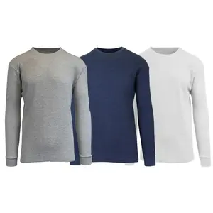 3-Pack Men's Waffle-Knit Long Sleeve Crew Neck Thermal Shirts Soft Warm Cold Weather Base Layer Tops