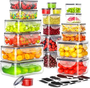 40 PCS Food Storage Containers with Airtight Lids (20 Containers & 20 Lids) - Leakproof, Stackable, BPA-Free Plastic Meal Prep and Lunch Containers