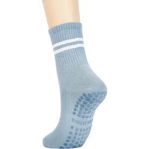 Pilates Socks for Women - Grip Socks, Non Slip Crew Gripper Socks, Grippy Socks for Yoga, Barre, Hospital