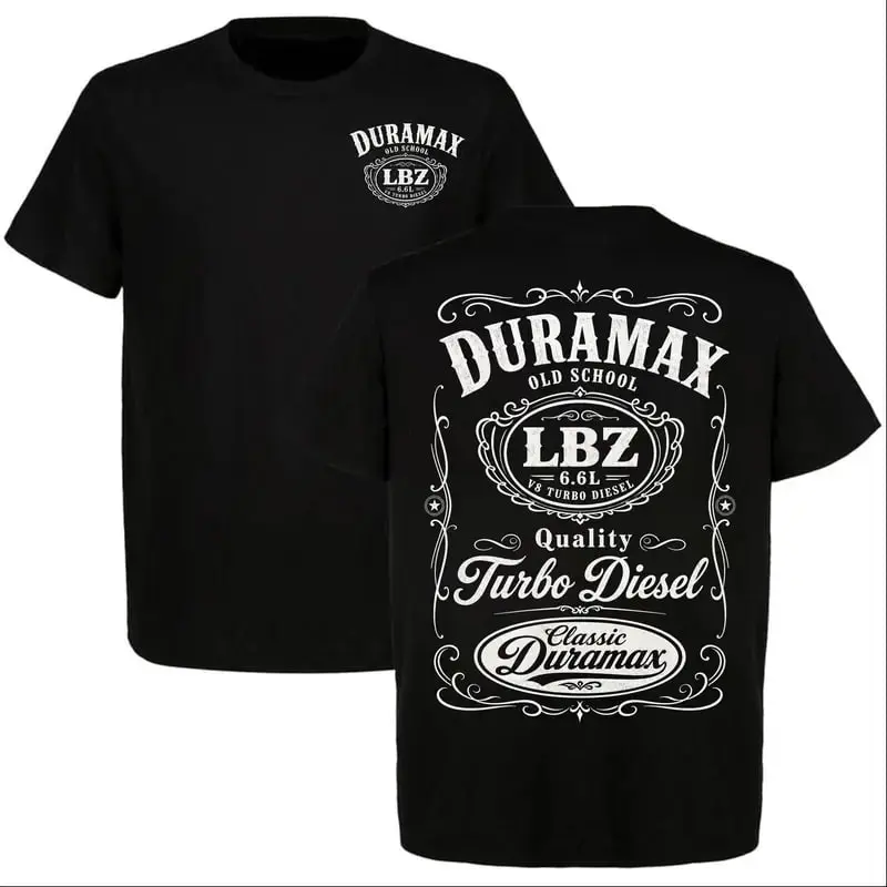 Duramax LBZ 6.6L Turbo Diesel Shirt, Old School Vintage Diesel Truck Graphic Tee, Front and Back Print Gift for Men