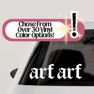 Arf Arf Vinyl Decal - Sleep Token Inspired Gothic Style Weather Resistant Outdoor Decal in 30 Vibrant Colors Including Holographic Options for Car Windows Laptops Water Bottles & More