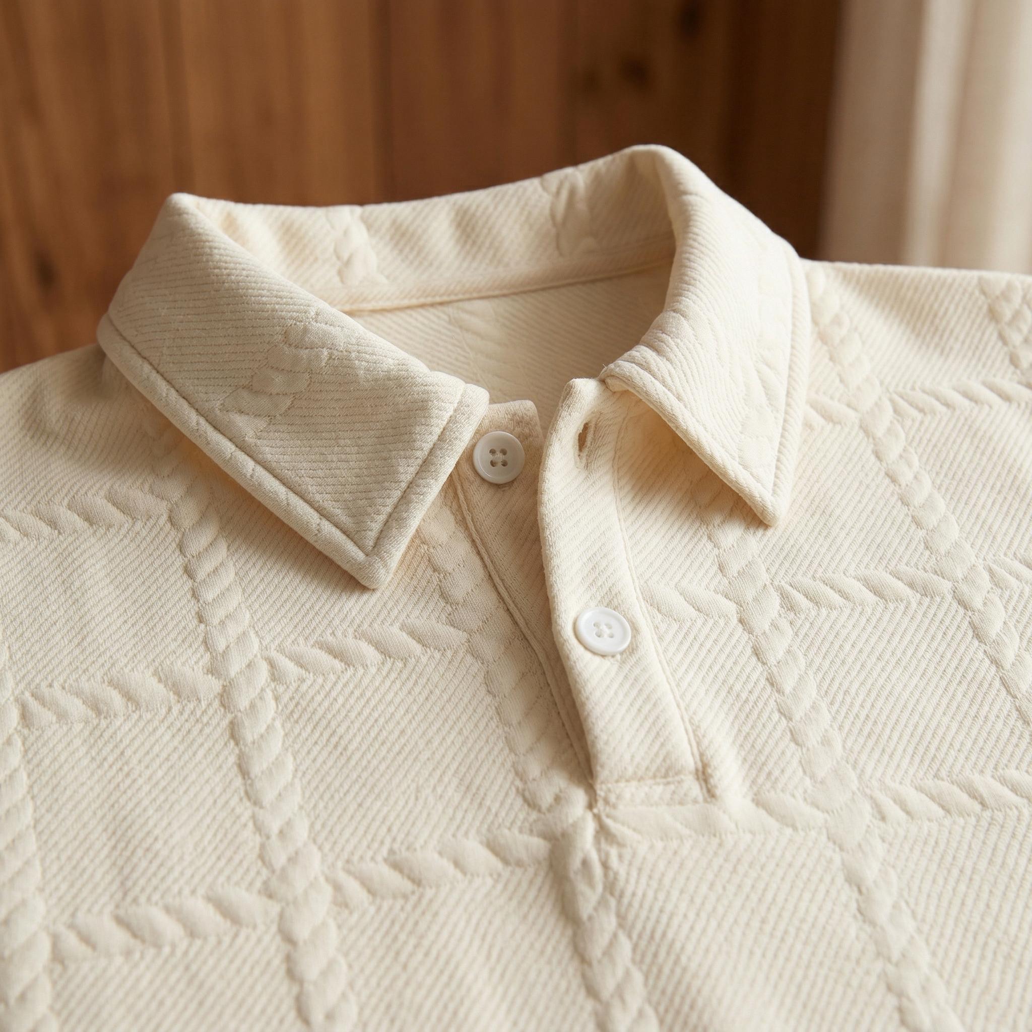 Men's 2 Piece Loungewear Set, Textured Polo Shirt & Shorts for Home & Streetwear