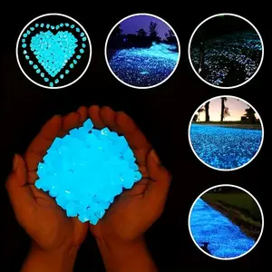 Glow-in-the-dark Stone (300 pcs), Garden Sidewalk Decoration, Aquarium Pet Fish Tank Decoration Colorful Night Ambience Fluorescent Handmade DIY Gifts, Halloween Christmas Decoration