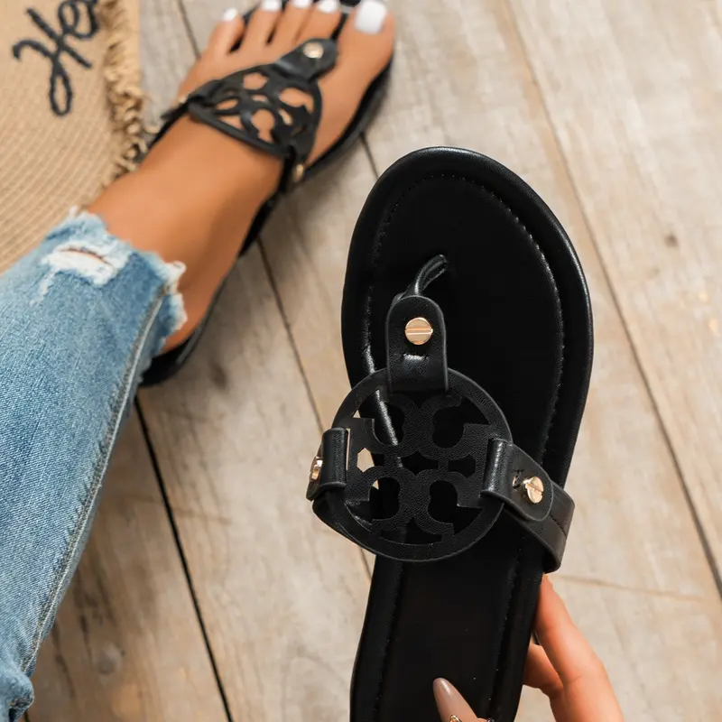 Women's Fashion Comfortable Polka Dot Slide, Lightweight Breathable PU Leather Sandals for Daily Wear, Chic Summer Footwear, Fashionable Slide Sandals, Fashion Slides