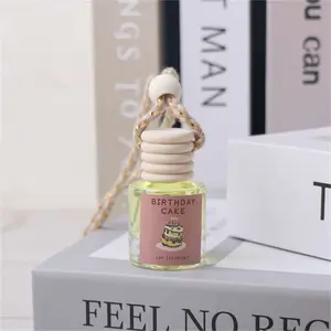 Glass Bottle Air Freshener for Car Mirror, Hanging Perfume Pendant for Auto Interior Decor, Commute, Road Trip, and Travel