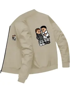 Street Fashion Style Men's Cartoon Character Printed Baseball Jacket for Daily Casual and Fashionable Outfits